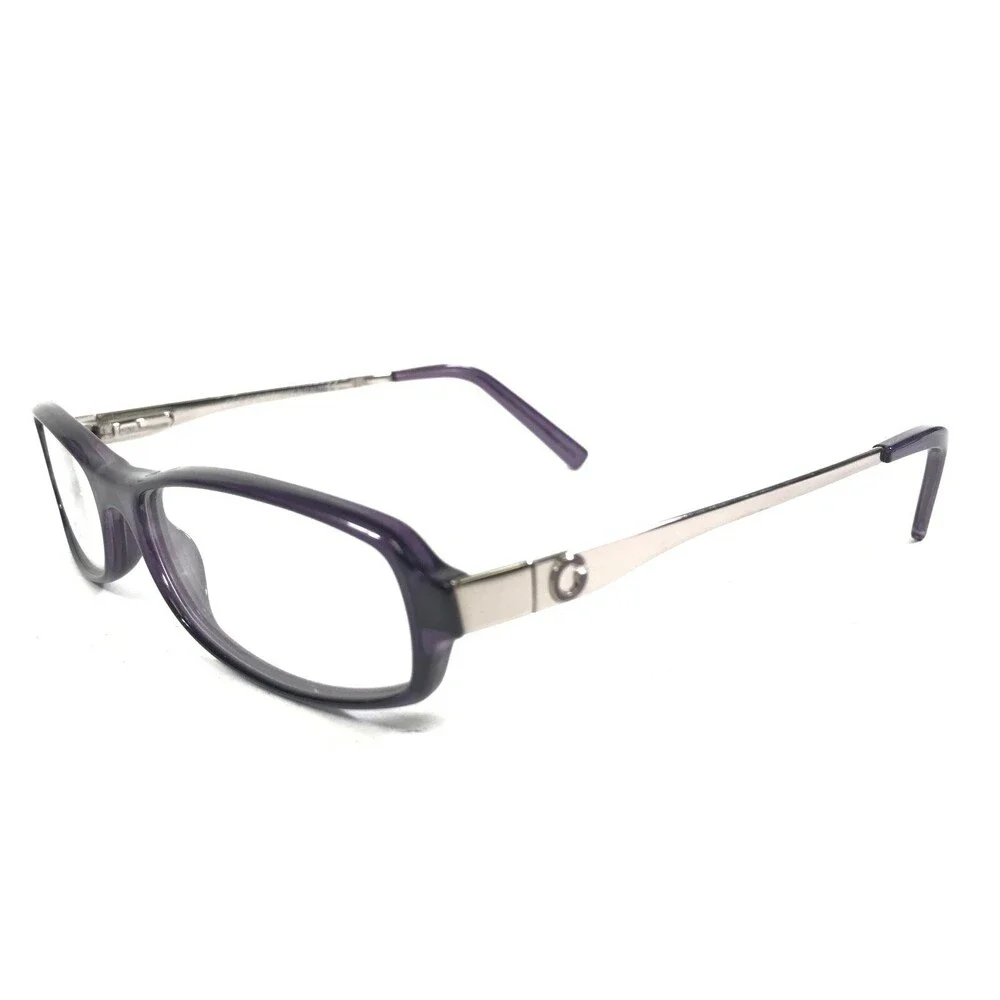 Gucci GG2576 Z4J Eyeglasses Frames Purple Silver Rectangular Full Rim 52-15-130